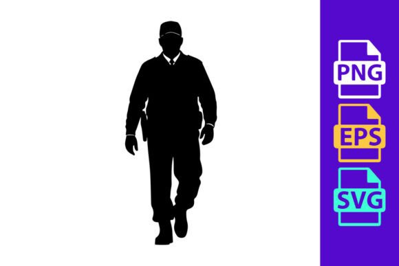 A Black Silhouette of a Police Officer W: Bold & Versatile Design