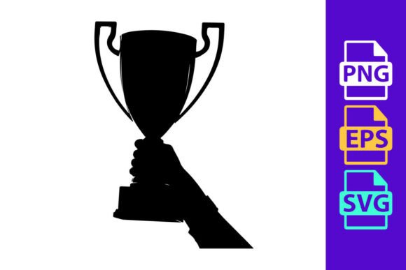 A Silhouette of a Hand Holding a Trophy: Dynamic Design Assets