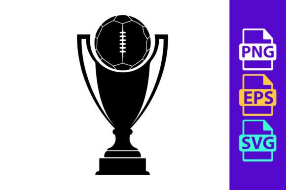 American Football Trophy Award Icon: Dynamic Vector Design