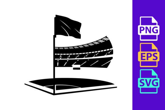 Black and White Illustration of a Flag W: Dynamic Clipart for Motion