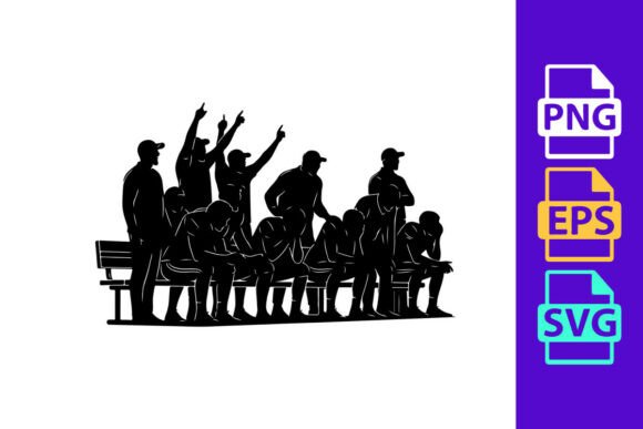 Black Silhouette Illustration: Dynamic Football Clipart