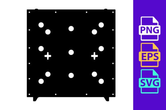 Black Square Plate with Holes and Plus S: A Font for Bold Statements