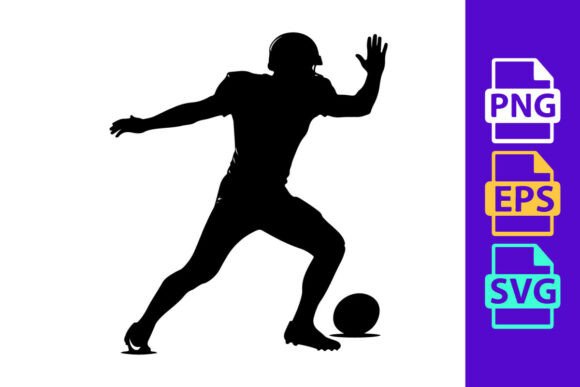 Capture Dynamic Motion with American Football Player in Action Silho