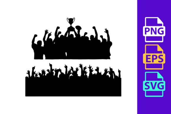 Capture the Win: Silhouette of a Triumphant Sports Team C