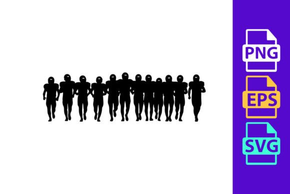 Capturing Motion: The Silhouette of a Group of People Running