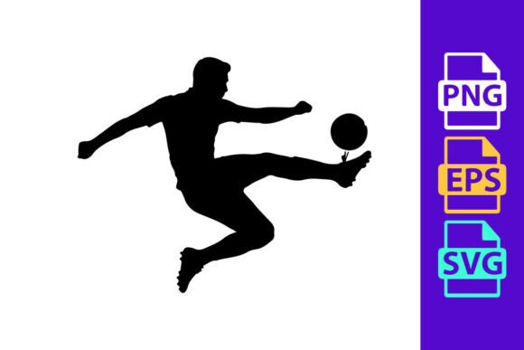 Capturing the Perfect Kick: A Soccer Player Kicking a Ball in Mid Ai Clipart