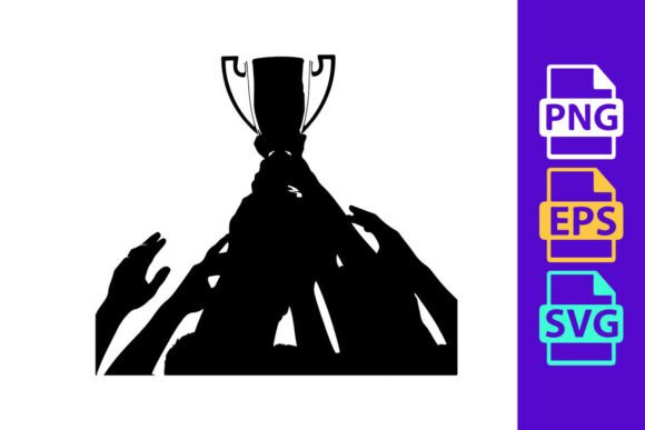 Celebrate Success: Dynamic Football Silhouette Clipart