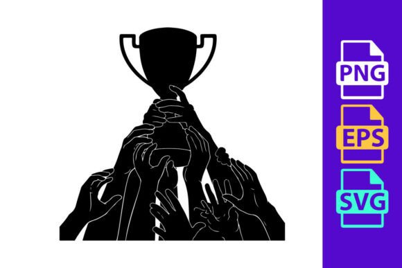 Celebrate Victory: The Trophy Silhouette Clipart