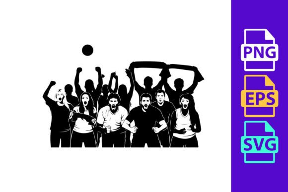Dynamic Football Clipart: Clean Vector Silhouette Design