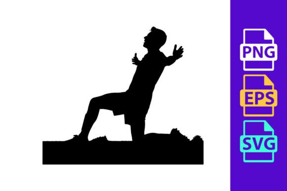Dynamic Motion: A Silhouette of a Man in a Dynamic Yoga