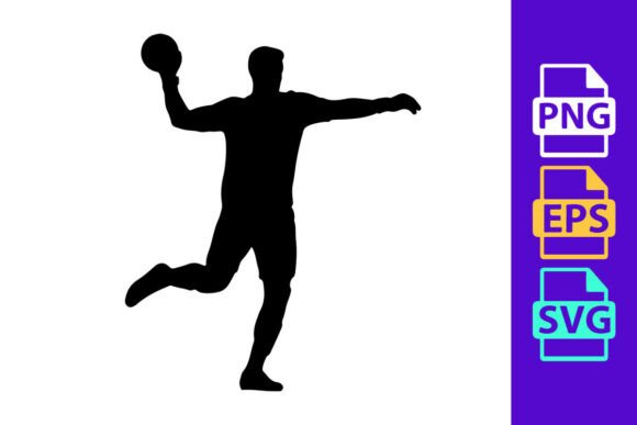Dynamic Motion: Unlocking the Energy of A Silhouette of a Man Playing Handball I
