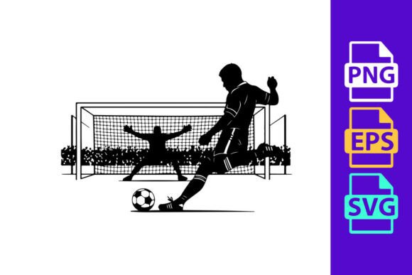 Dynamic Soccer Clipart: Player, Goalkeeper & Ball