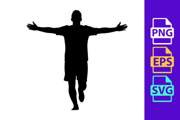 Dynamism in Design: The Versatile Silhouette of a Man with Arms Outstretch