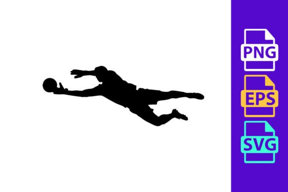Silhouette of a Soccer Goalkeeper Diving: Dynamic Motion in Design