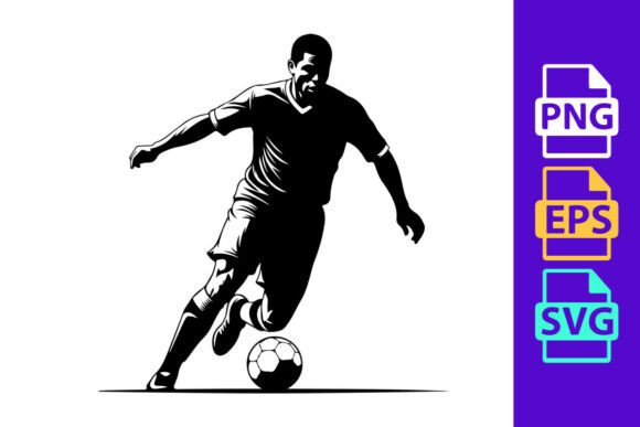 Soccer Player in Action Kicking a Ball W: Dynamic Energy for Design