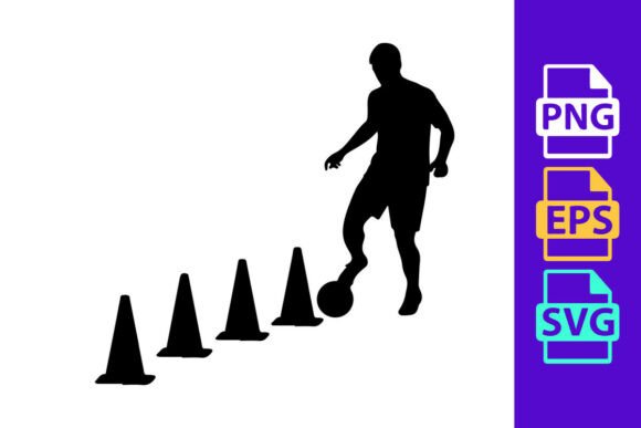 Soccer Player Skillfully Navigating Thro: Dynamic Motion in Design