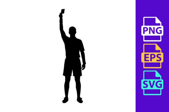 Soccer Referee Holding Red Card: Bold Clipart for Dynamic Design