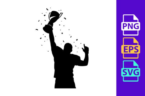 Victorious Athlete Celebrating with a Tr: Dynamic Energy for Your Projects